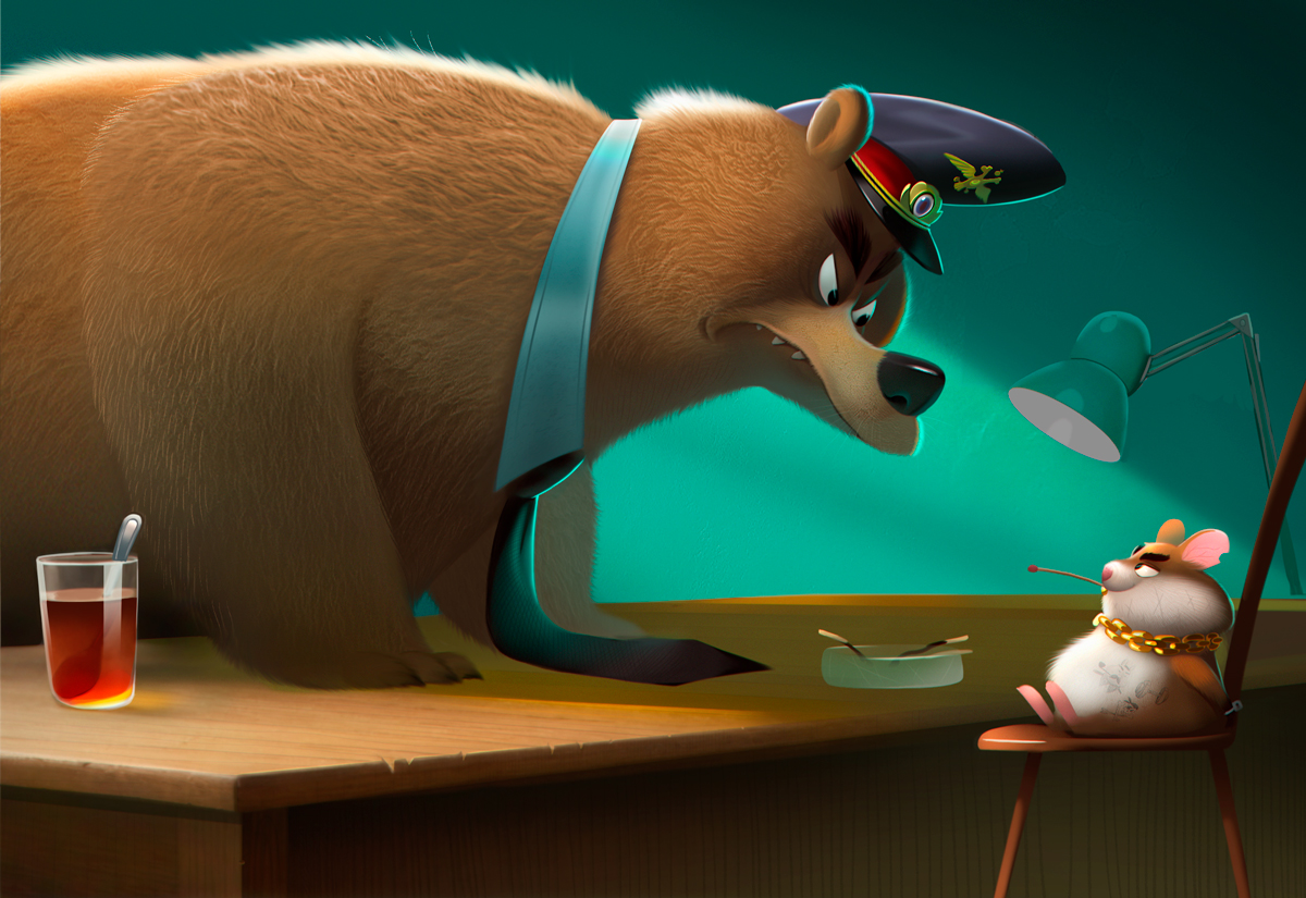 Хомячок Тони на допросе у майора Медведева