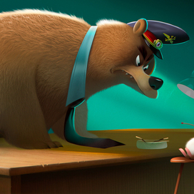 Хомячок Тони на допросе у майора Медведева