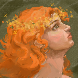 Нимфа. Иллюстрация авторского персонажа. Портрет, диджитал