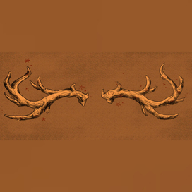 Иллюстрация для шапки профиля. Рога, эскиз, графика. Диджитал иллюстрация в авторском стиле