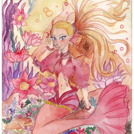 Русалка в подводной пещере