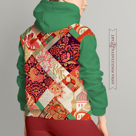 Русский мир. Бесшовный принт для ткани