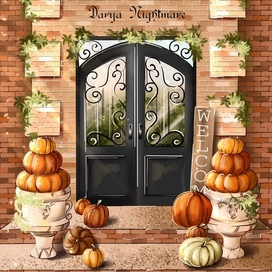 Дверь с тыквами