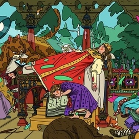 Спящая красавица, по мотивам работы Васнецова