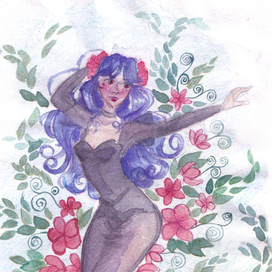 Цветочный портрет девушки