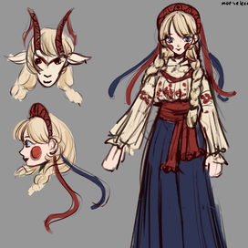 скетч славянской девушки