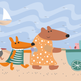 Семья на пляже