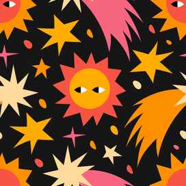 Бесшовный паттерн Солнце