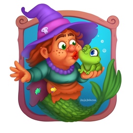 Иллюстрация к челленджу Баба Яга русалка