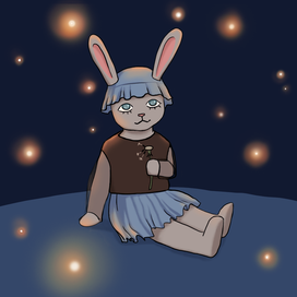 Зайка с одуванчиком