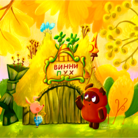 Иллюстрация Винни-пух и пятачок