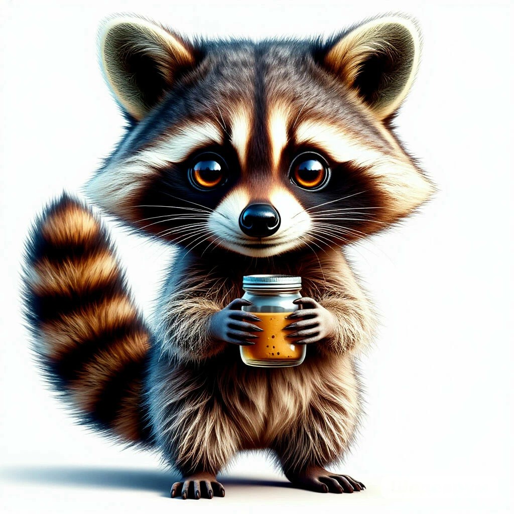 Енот с банкой мёда