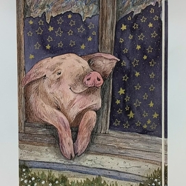 Хрюша радуется весне