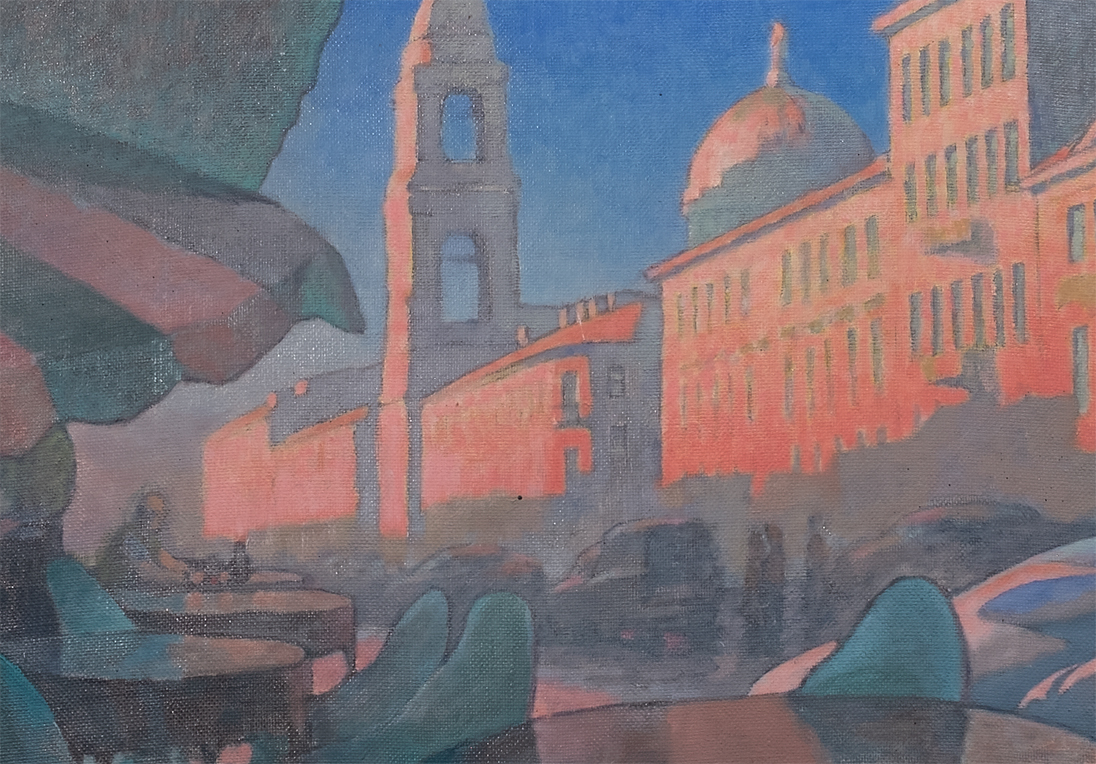 КАФЕ НА СЬЕЗДОВСКОЙ. САНКТ-ПЕТЕРБУРГ. (фрагмент картины)