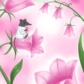 Мышка в цветах