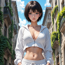 Девушка в топике.