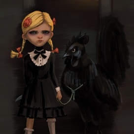 девочка и петух