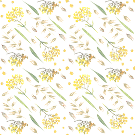 Акварельный бесшовный узор Природные мотивы