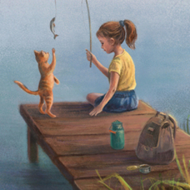 Утренняя рыбалка с пушистым помощником