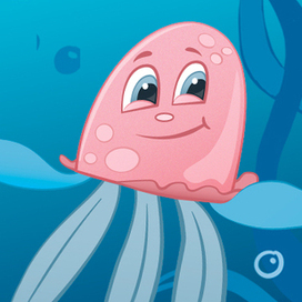 Бренд персонаж медуза, маскот для YouTube канала