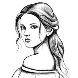Портрет девушки в графике