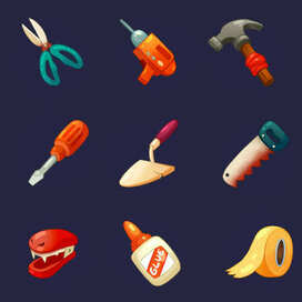 Объекты-инструменты для мобильной игры