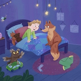 Ночные животные. Детская иллюстрация