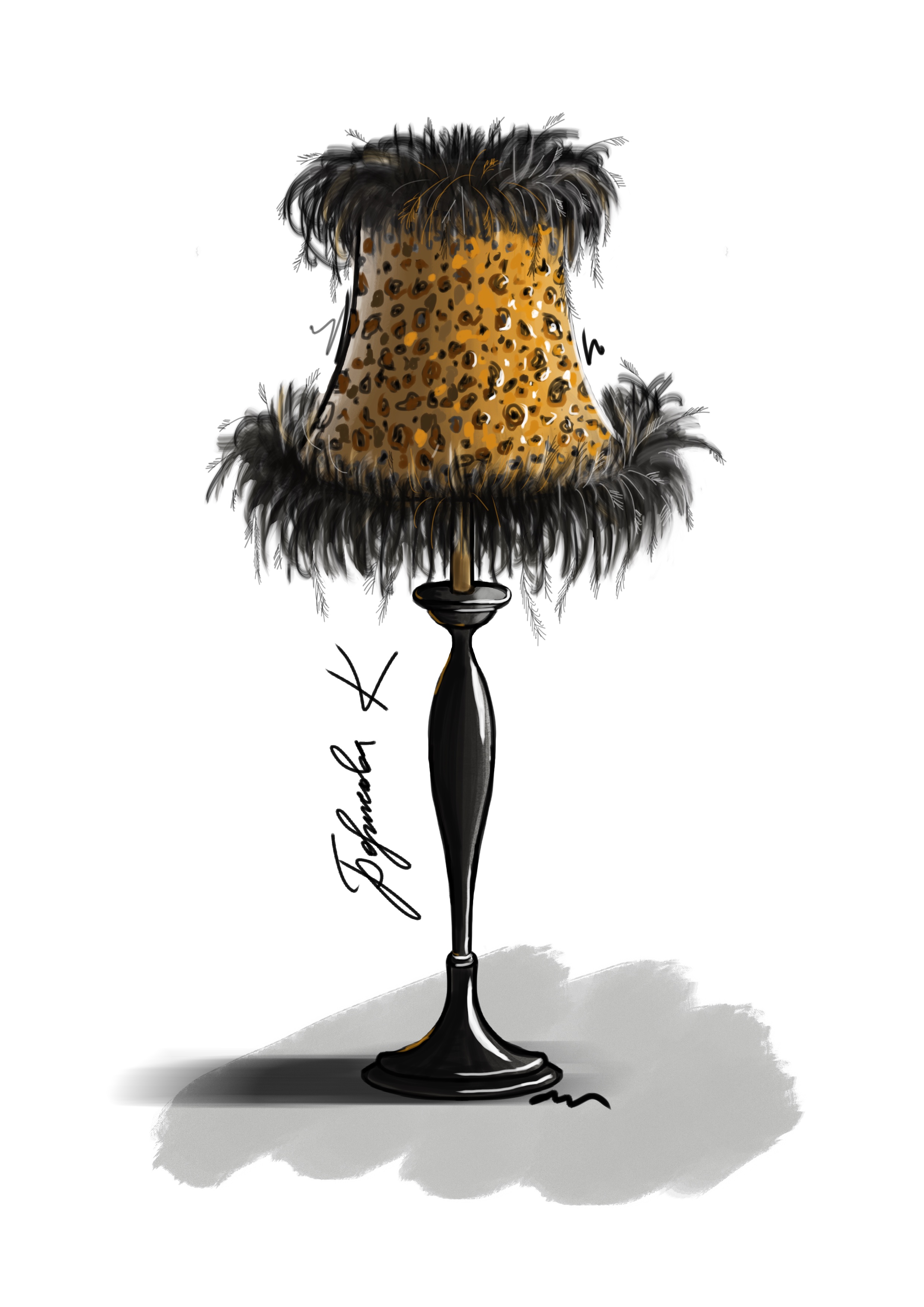 Скетч винтажной лампы