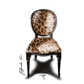 Скетч стула для дизайна интерьера 