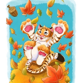 Тигр в листве