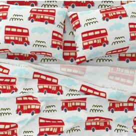 Милый мультяшный красный автобус для детского текстиля и обоев