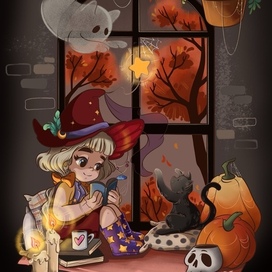 Уютный вечер ведьмочки