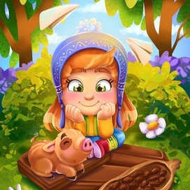 Шоколадная путешественница  (концепт персонаж для молочных коктейлей)