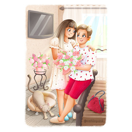 Портрет "Дочка и мама"