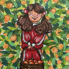 Девочка с мандаринами 