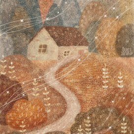 Домик в осеннем лесу