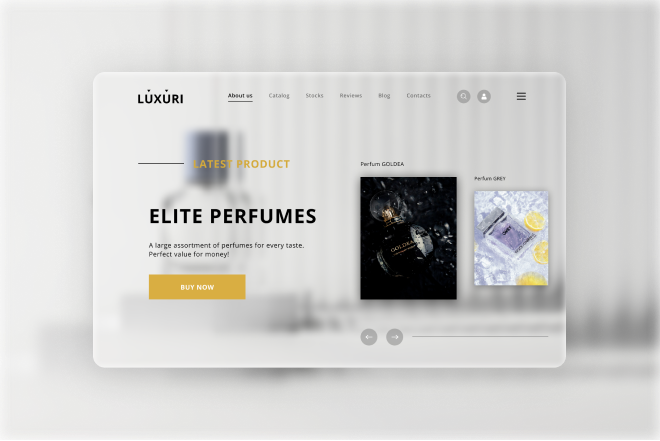 Главный экран сайта "Luxuri"