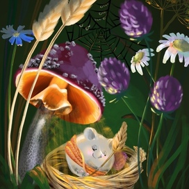 Детская иллюстрация Мышонок готов к осени