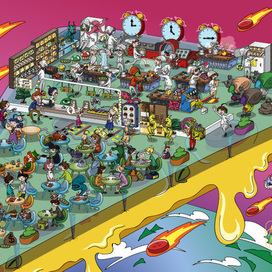 Кафе на летающей пицце (: