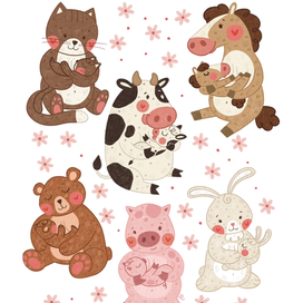 Мамочки и детки животные