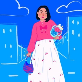 Иллюстрация персонажа девушки для конкурса OZON fashion