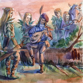 Лютик поёт дриадам в Брокилоне