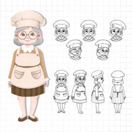 Персонаж бабушка пекарь