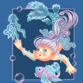 Русалка детская иллюстрация