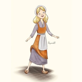 Книжная иллюстрация к детской сказке Золушка