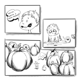 Когда сын решил посадить тыкву