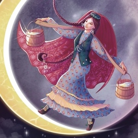 Лунная башкирская девушка