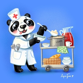 Панда повар в больнице