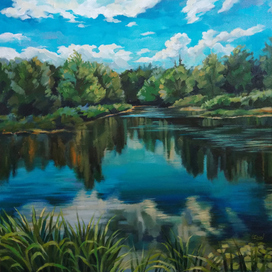 "Пруд в Ботаническом саду, г. Самара"