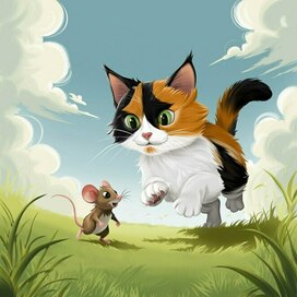 Кошки-мышки на солнечной лужайке